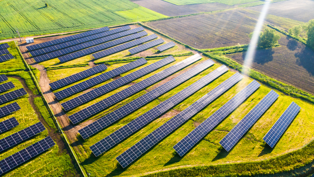 investissement solaire champ panneau solaire photovoltaique